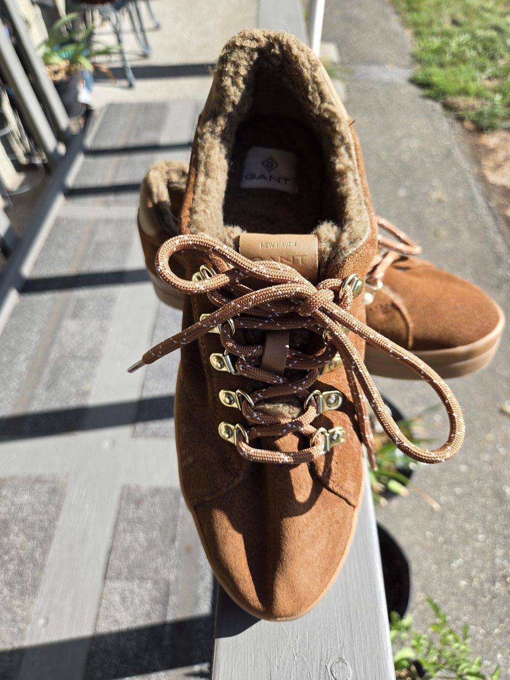 Gant Womens Tan/Brown Suede Chukka Boots with Shearling Collar